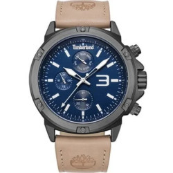 Timberland Leren horloge met blauwe wijzerplaat