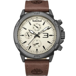 Timberland Leren horloge met stalen kast 46 mm