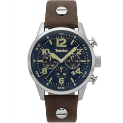 Timberland Blauwe wijzerplaat met een 44 mm diameter en waterbestendig tot 5 atm