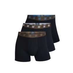 CR7 Heren boxershorts effen zwart/bruin 3-pack