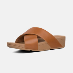 FitFlop Lulu cross slide sandals leather