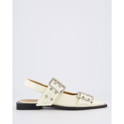 Ganni Dames chunky buckle ballerina