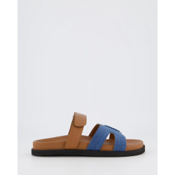Gibaldi Dames ibiza slipper jeans/bruin