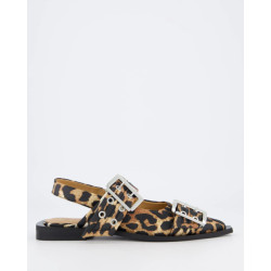 Ganni Dames chunky buckle ballerina