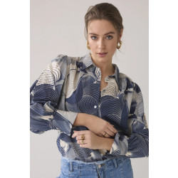 Summum 2s3264-12170 blouse two tone print