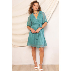 Freebird Dalena -plisse-lurex dress
