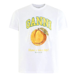 Ganni Dames peach relaxed t-shirt