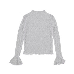 Turquoise Top lange mouw 24219 top kant