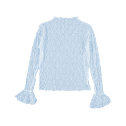 Turquoise Top lange mouw 24219 top kant