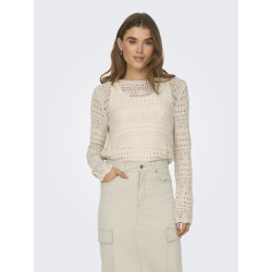 Jacqueline de Yong sun lay l/s boatneck pullov. knt 15287384 tapioca