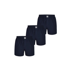 MG-1 Heren wijde boxershorts geweven katoen effen navy 3-pack