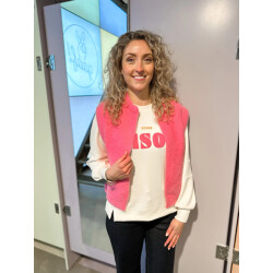 Rino & Pelle Elona.5002520 rino en pelle short waistcoat bright pink