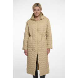 Rino & Pelle Long quilted jacket with hood zand