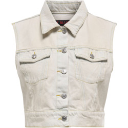 Only Onlbeverly vest tint bleach dnm red tai light blue