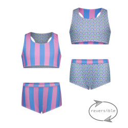 B.Nosy Zomer reversibel bikini meisjes blauw/ winona