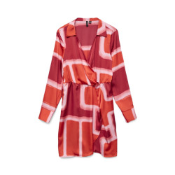 Vero Moda vmreba silba ls short dress wvn ga 10327384 fiery red