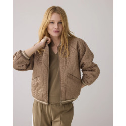 Summum 1s1204-11957 703 bomber jacket satin quilted khaki