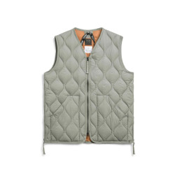 Taion military v neck w-zip down vest 001alszml-1 d.sage green