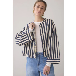 Summum 1s1225-12202 reversible stripe jacket