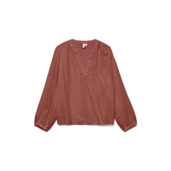 Vero Moda Vmbika ls v-neck top wvn btq ga brique