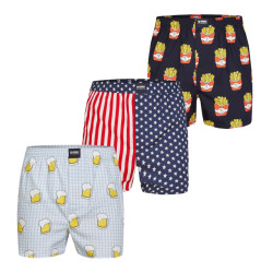 Happy Shorts Wijde boxershorts heren met print 3-pack