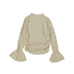 Turquoise Top lange mouw 2128 top kant