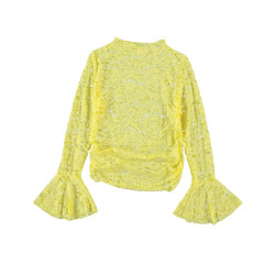 Turquoise Top lange mouw 2128 top kant