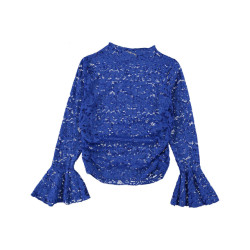 Turquoise Top lange mouw 2128 top kant