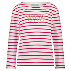 Red Button Top srb4471 terry stripe raspberry