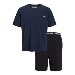 Jack & Jones Heren korte shortama pyjamaset jaceverest donkerblauw/zwart
