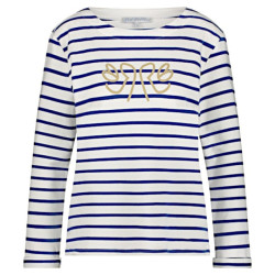 Red Button Top srb4471 terry stripe jeans blue