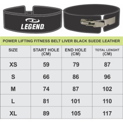 Legend Sports Powerlifting belt aanpasbare sluiting heren/dames leer