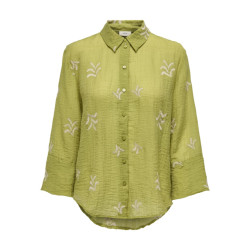 Jacqueline de Yong theo 7/8 embroidery shirt wvn 15343807 moss