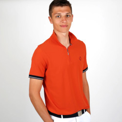 Q1905 Polo shirt stroke rood