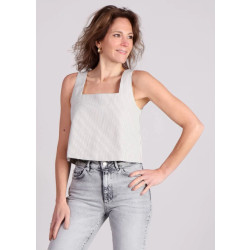Grace & Mila Peanut cropped top gestreept