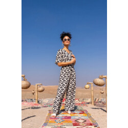 Geisha 51175-70 010 jumpsuit aop x-over off-white/black
