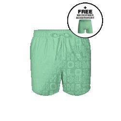 Muchachomalo Heren zwembroek print licht + gratis microfiber boxershort