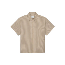 Olaf Hussein Boxy seersucker stripe shirt ss korte mouw overhemden m200303