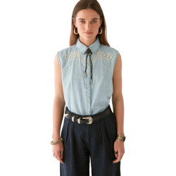 Maison Hotel Dallas blouse mustang blue
