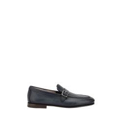 Santoni Loafers met enkele gesp voor elegante stijl