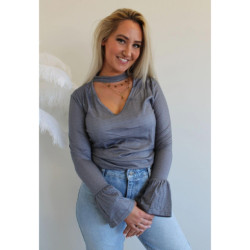 The Dezzy Factory Celine top | grijs