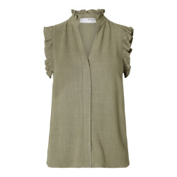 Selected Femme slfviva sl sun ruffle top noos 16096447 vetiver