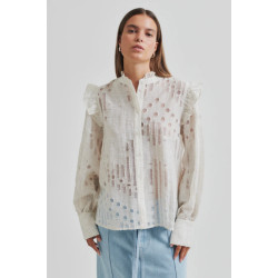Second Female blouse km nete frill shirt 1044 coconut milk