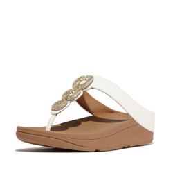FitFlop Fino crystal-chain leather toe-post sandals