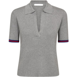 Co'Couture Balincc polo hole knit tee light grey