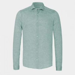 Pure E11508-21110 140 plain aqua heren overhemd linnen