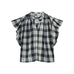 Summum Sleeveless blouse crinkle check 2s3276-12217