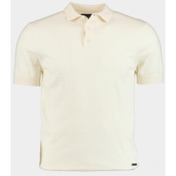 Bos Bright Blue Scotland blue polo korte mouw kobe knitted polo melange spe25108ko15sb/150 off-white