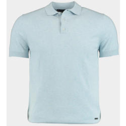 Bos Bright Blue Scotland blue polo korte mouw kobe knitted polo melange spe25108ko15sb/210 light blue