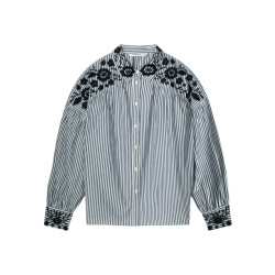 Summum Longsleeve blouse stripe cotton 2s3228-12011